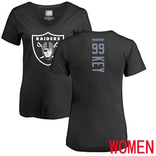 Oakland Raiders Black Women Arden Key Backer NFL Football #99 T Shirt->women nfl jersey->Women Jersey